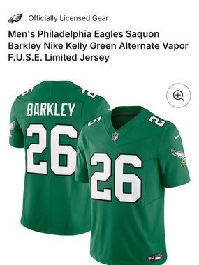 BRAND NEW Men's Saquon Barkley Eagles Jersey- Kelly Green